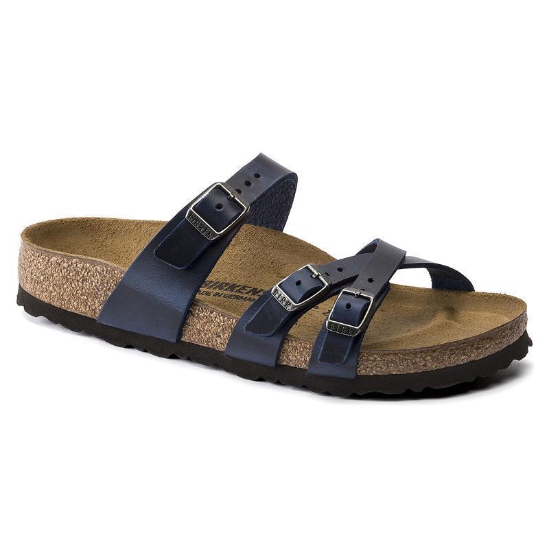 Franca Birkenstock Oiled Kozene Damske Modre | SK 91MQZ